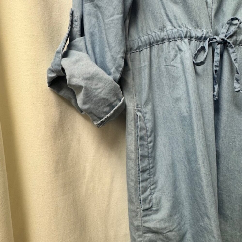 Kenneth Cole Denim Shirt Dress or Tunic Pull String Waist SIZE L - NWT - Picture 5 of 11